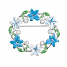 Brosche wreath blue FABOS