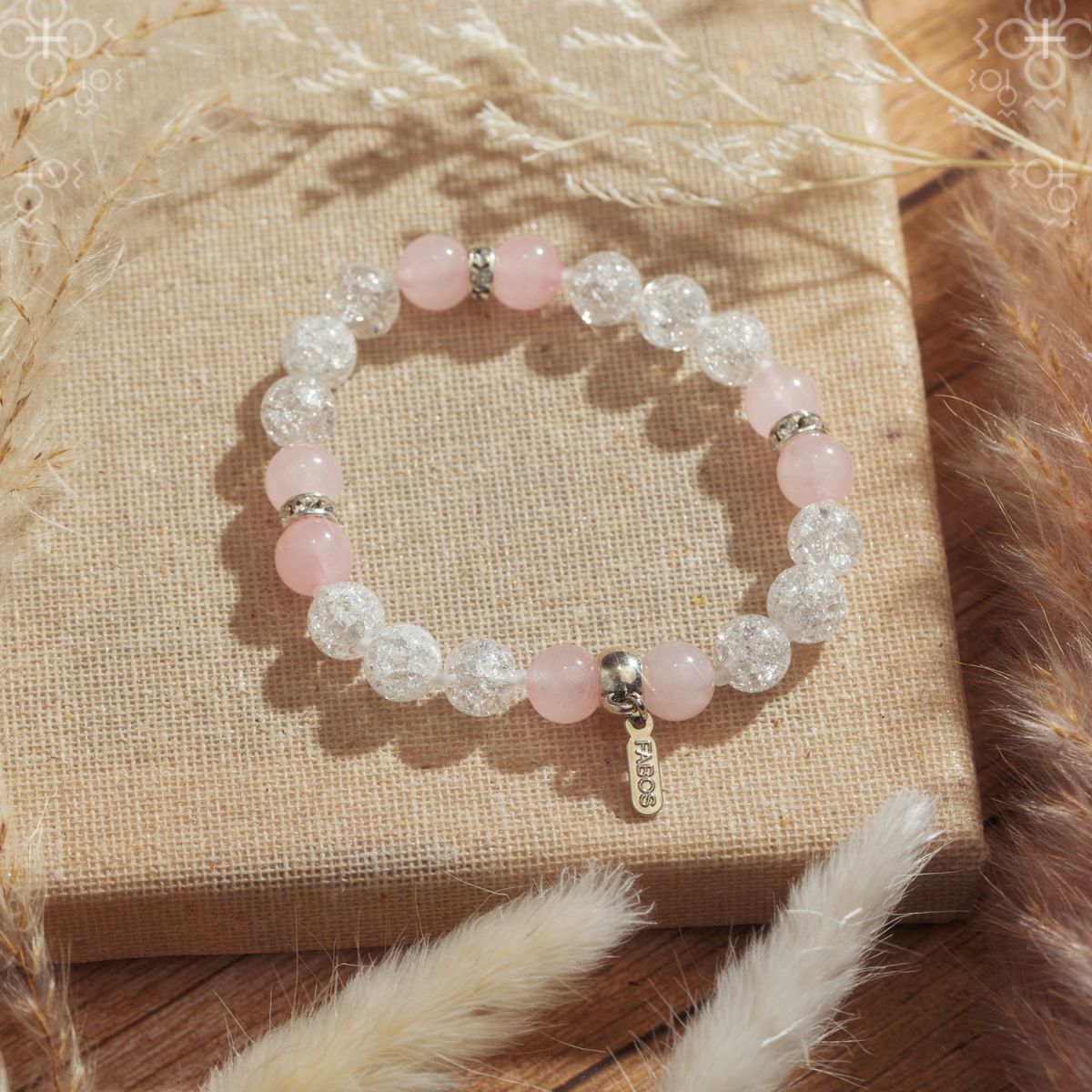 Armband mineral Jade pink FABOS