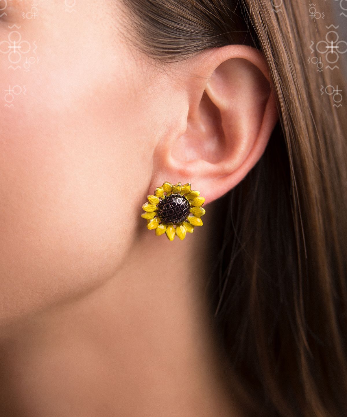 Boucles d'oreilles tournesol FABOS