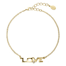 Anklet Love Crystal golden FABOS