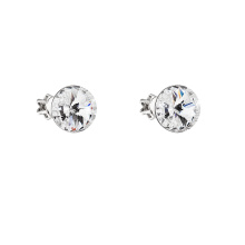 Ohrringe stud rivoli 8mm crystal silver ag925 FABOS