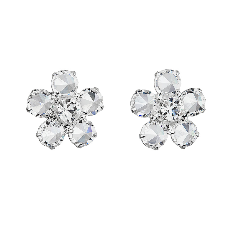 Earrings stud small flower chanel white