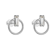 Boucles d'oreilles clous petit cercle solis blanc