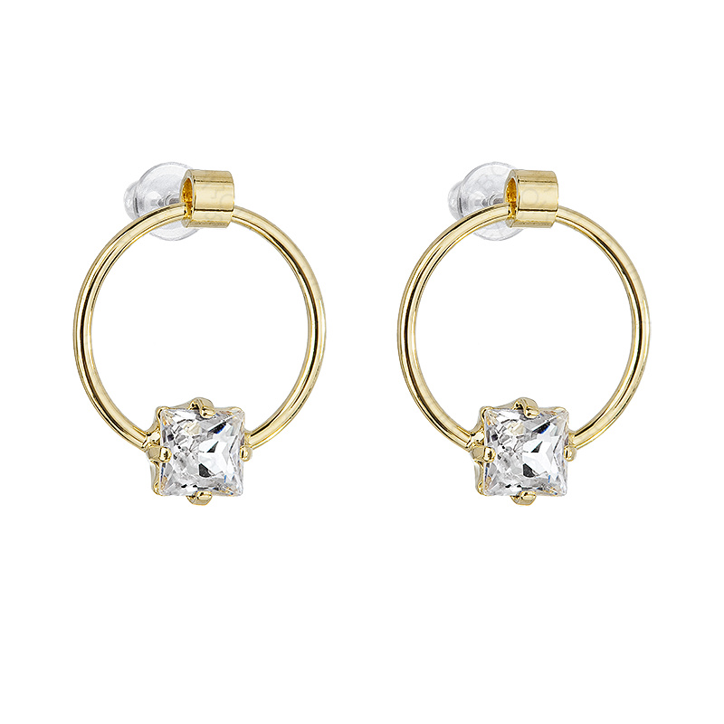 Earrings stud ring solis crystal gold