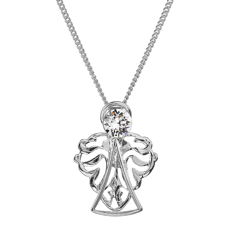 Necklace angel of power white crystal