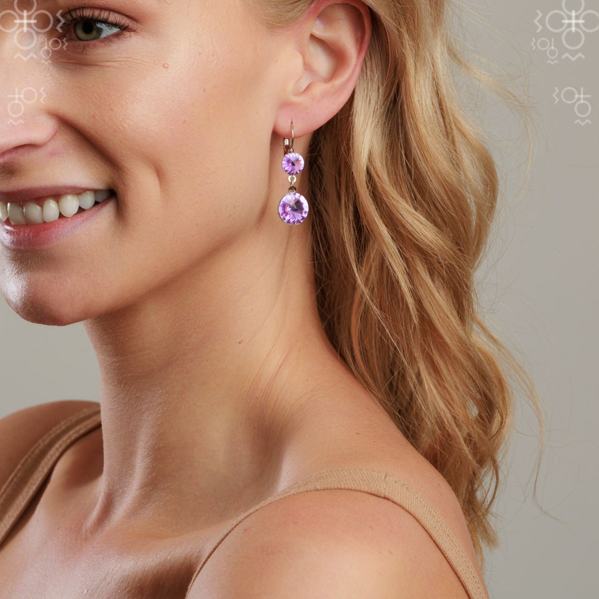 Boucles d'oreilles Rivoli 8-12 Violet SWAROVSKI