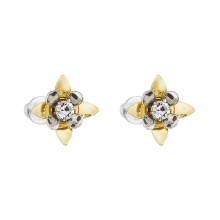 Earrings stud flower solis white crystal