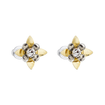 Earrings stud flower solis white crystal