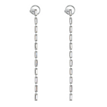 Boucles d'oreilles clous baguettes longues solis blanc