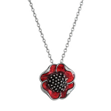 Collier coquelicot petit rouge