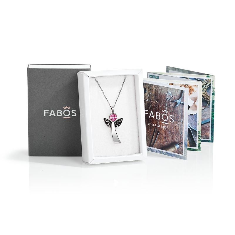 Collier ange du bonheur rose FABOS