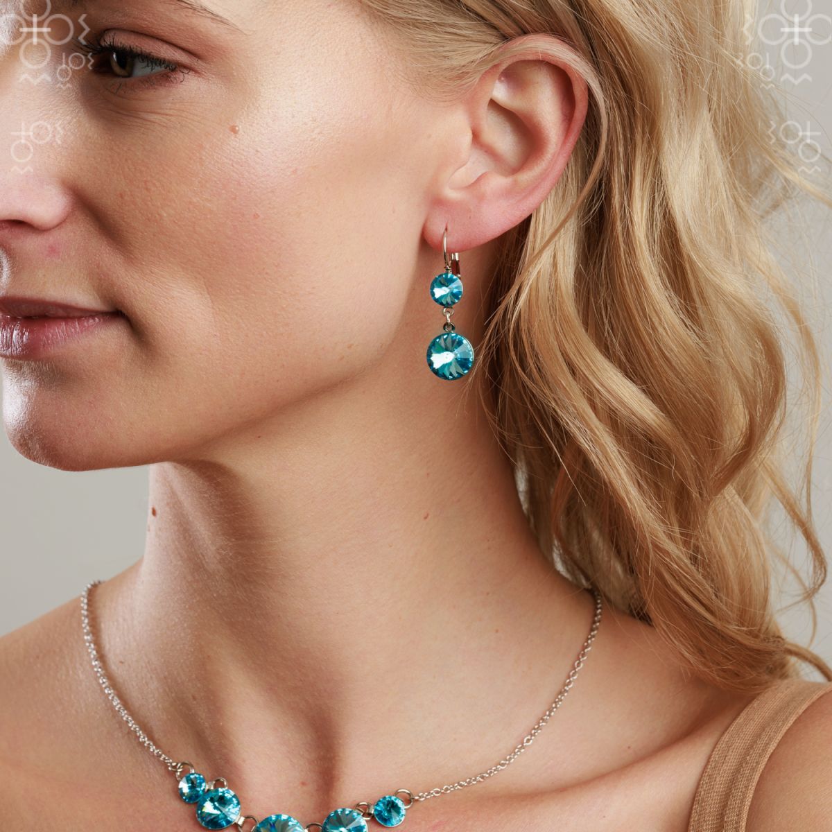 Boucles d'oreilles rivoli 8-12 Aqua SWAROVSKI