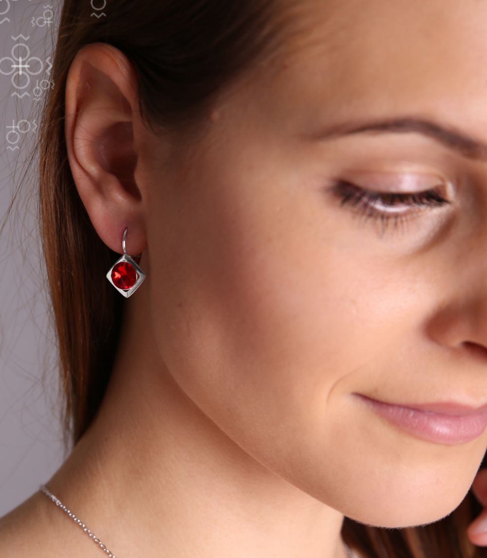 Boucles d'oreilles magický čtverec Light Siam SWAROVSKI